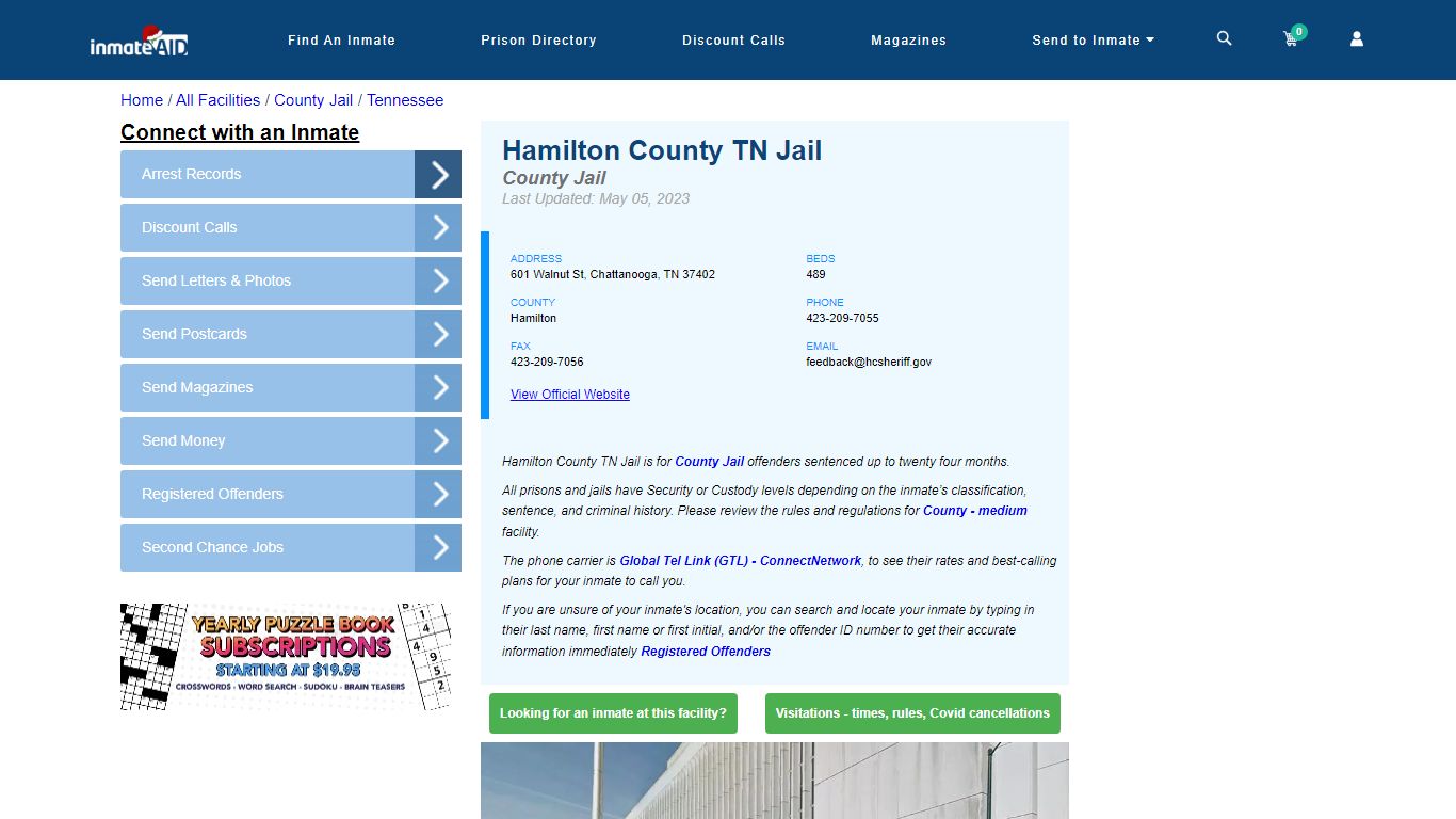 Hamilton County TN Jail - Inmate Locator - Chattanooga, TN
